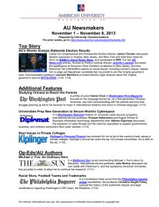 AU Newsmakers Top Story – November 8, 2013 November 1
