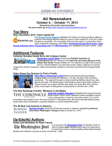 AU Newsmakers Top Story – October 11, 2013 October 4,