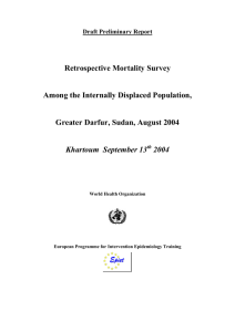 Retrospective Mortality Survey  Among the Internally Displaced Population,