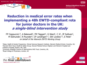 Reduction in medical error rates when implementing a 48h EWTD-compliant rota