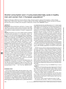 Alcohol consumption and n–3 polyunsaturated fatty acids in healthy