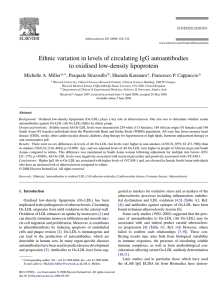Ethnic variation in levels of circulating IgG autoantibodies Michelle A. Miller