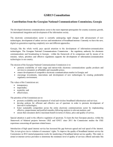 GSR13 Consultation  Contribution from the Georgian National Communications Commission, Georgia