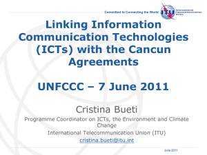 Linking Information Communication Technologies (ICTs) with the Cancun Agreements