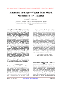 Sinusoidal and Space Vector Pulse Width Modulation for   Inverter
