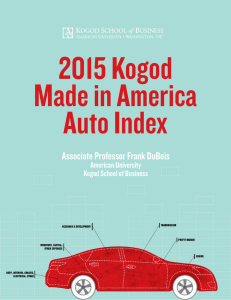 2015 Kogod Made in America Auto Index Associate Professor Frank DuBois