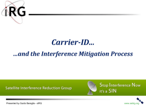 Carrier-ID... …and the Interference Mitigation Process  Presented by Guido Baraglia - sIRG