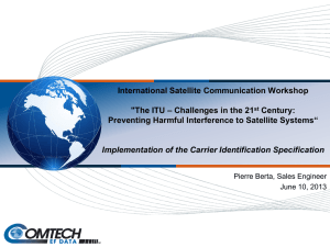 International Satellite Communication Workshop  &#34;The ITU – Challenges in the 21 Century: