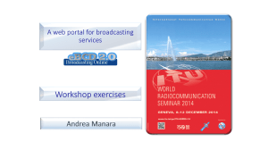 Workshop exercises A web portal for broadcasting services