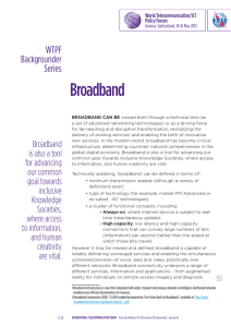 Broadband WTPF Backgrounder Series