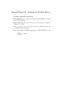 Thermal Physics II – Solutions for Problem Sheet 2