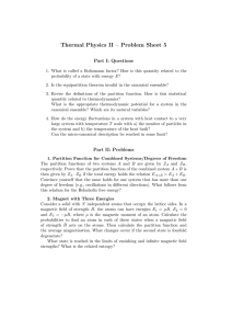 Thermal Physics II – Problem Sheet 5 Part I: Questions