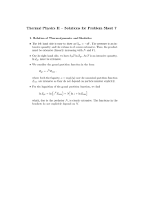 Thermal Physics II – Solutions for Problem Sheet 7