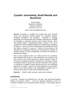 Cynefin: Uncertainty, Small Worlds and Scenarios  Simon French