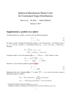 Spherical Hamiltonian Monte Carlo for Constrained Target Distributions Shiwei Lan