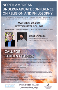 NORTH AMERICAN ON RELIGION AND PHILOSOPHY UNDERGRADUATE CONFERENCE