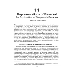 11 Representations of Reversal  An Exploration of Simpson's Paradox