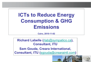 ICTs to Reduce Energy Consumption &amp; GHG Emissions (