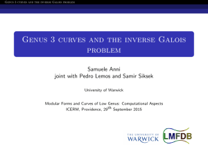 Genus 3 curves and the inverse Galois problem Samuele Anni