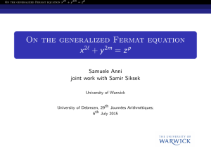 On the generalized Fermat equation x + y = z