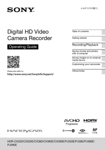 Digital HD Video Camera Recorder Operating Guide Recording/Playback