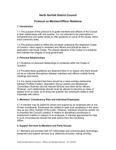 North Norfolk District Council  Protocol on Member/Officer Relations