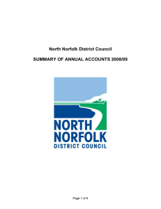 North Norfolk District Council  SUMMARY OF ANNUAL ACCOUNTS 2008/09