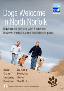 Dogs Welcome in North Norfolk Between 1st May and 30th September