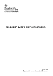 Plain English guide to the Planning System  January 2015
