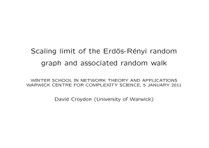 Scaling limit of the Erd˝ os-R´ enyi random graph and associated random walk