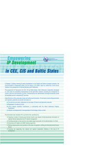 Empowering IP Development in CEE, CIS and Baltic States