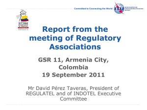 Report from the meeting of Regulatory Associations GSR 11, Armenia City,