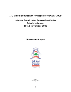 ITU Global Symposium for Regulators (GSR) 2009  Beirut, Lebanon,