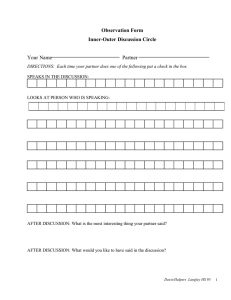 Observation Form Inner-Outer Discussion Circle Your Name