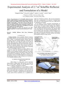 Experimental Analysis of 2.7 m Scheffler Reflector and Formulation of a Model 2