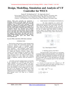 f V/F Design, Modelling, Simulation and Analysis o Controller for WECS