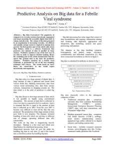 Predictive Analysis on Big data for a Febrile Viral syndrome
