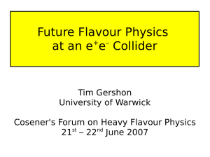 Future Flavour Physics at an e e Collider
