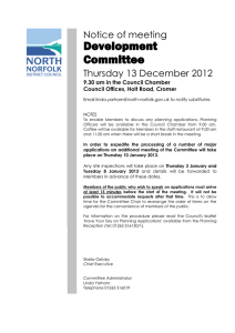 Development Committee  Notice of meeting