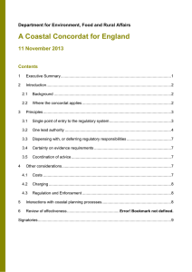 A Coastal Concordat for England 11 November 2013 Contents