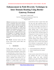 Enhancement in Path Diversity Technique in Inter Domain Routing Using Border Abstract: