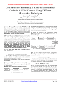 Comparison of Hamming &amp; Reed-Solomon Block Modulation Techniques
