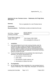 Application for new  Premises Licence -   Rallentando,... Sheringham Summary: