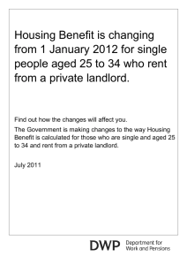 Housing Benefit is changing from 1 January 2012 for single