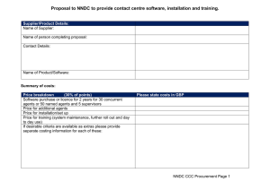 Proposal to NNDC to provide contact centre software, installation and...