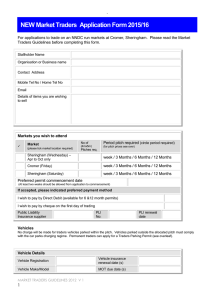 NEW Market Traders  Application Form 2015/16