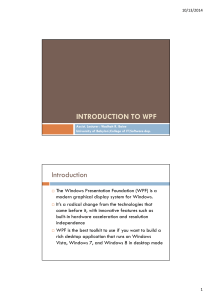 INTRODUCTION TO WPF Introduction