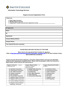 Information Technology Services Cognos Account Application Form  