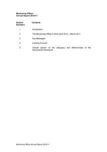 Monitoring Officer Annual Report 2010/11  Section