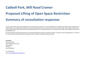 Cabbell Park, Mill Road Cromer Proposed Lifting of Open Space Restriction